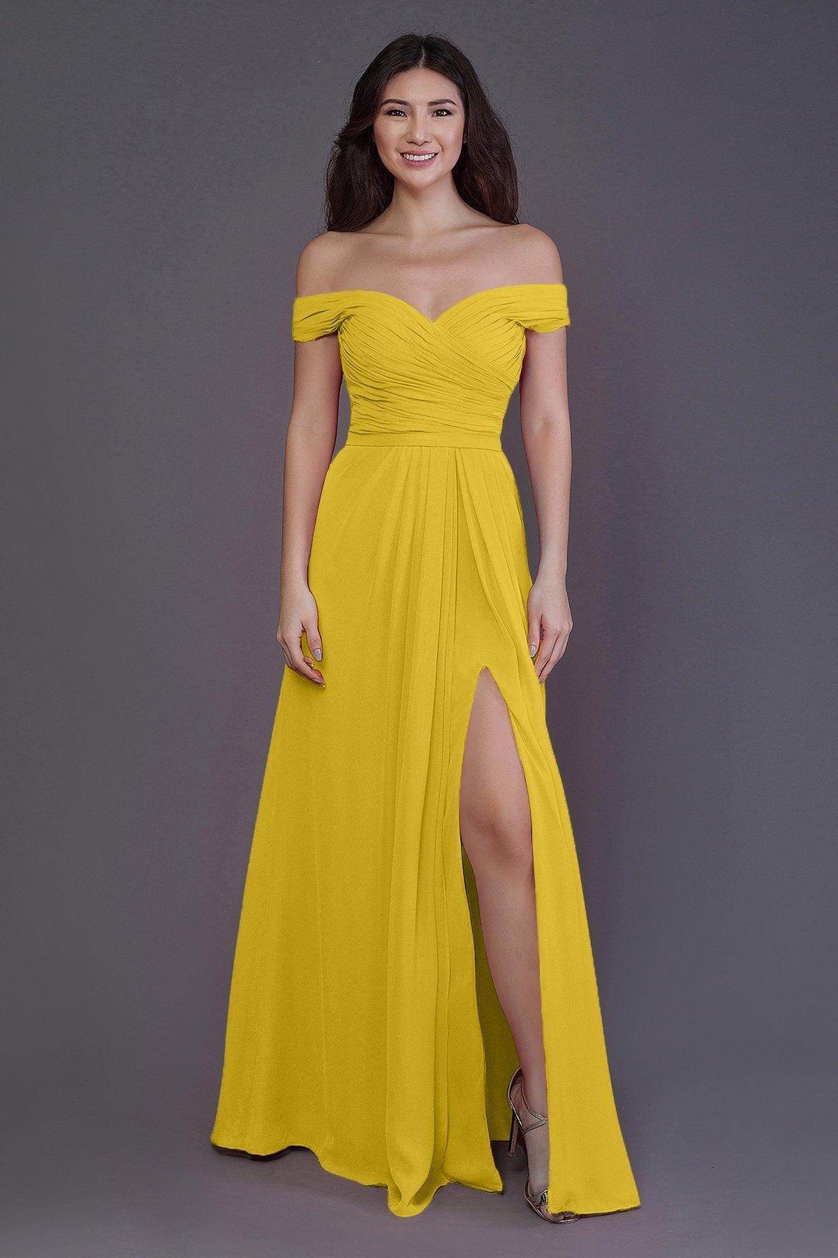 Sheath-Column Floor Length Chiffon Bridesmaid Dress PR3536PS - COCOMELODY